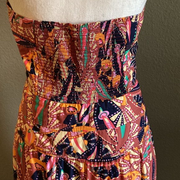 A.L.C. Adelle Tiered Printed Cotton-Poplin Halter Maxi Dress In Russet sz12 - Picture 5 of 8